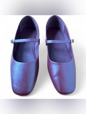 Burgundy Mary Jane Flats